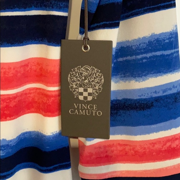 Vince Camuto Striped Stretch 3/4 Sleeve Dress - Picture 3 of 6